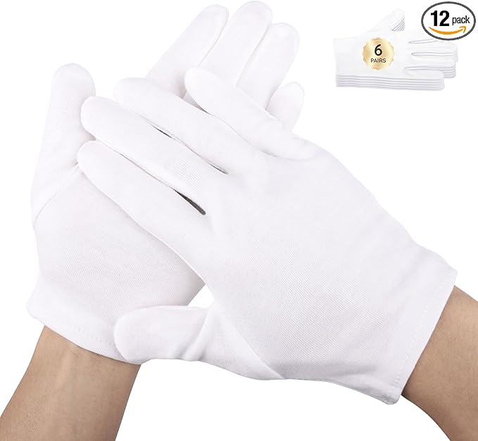 Segbeauty 12 Count Moisturizing Hand Gloves, 6 Pairs Sleeping Gloves for Dry Hands, Washable Moisturizing Gloves Overnight for Sleeping, Cotton Work Gloves Hand Lotion Gloves Overnight for Women Small