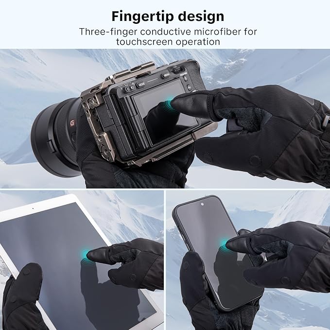 PGYTECH Professional Photography Gloves for Photographers, Cold Weather Ski Gloves for Men Women