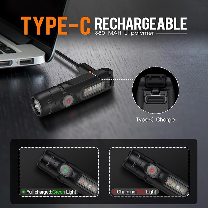 S15Pro Keychain Flashlight,750 High Lumen EDC Pocket Flashlight with Clip,USB C Rechargeable Mini Flashlight with Magnet,Suitable for Hiking, Camping, Repair(Black)