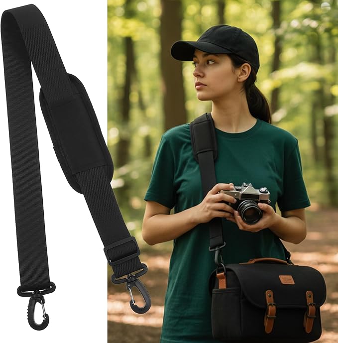 63 Inch Shoulder Strap Universal Duffle Bag Strap Replacement Adjustable Shoulder Straps for Bags with Plastuc Hooks for Briefcase Laptop Messenger Bag Crossbody Bags Luggage/Duffel/Camera