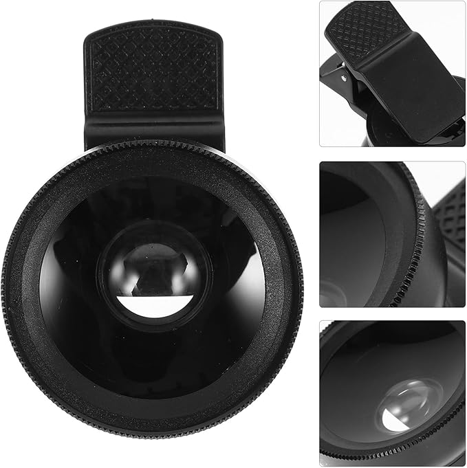 COHEALI Clip-on Phone Lens 37mm 0.45x Wide Angle 49mm UV Macro Lens 2-in-1 for Smartphones and Tablets, Black, Multipurpose Photography Accessory
