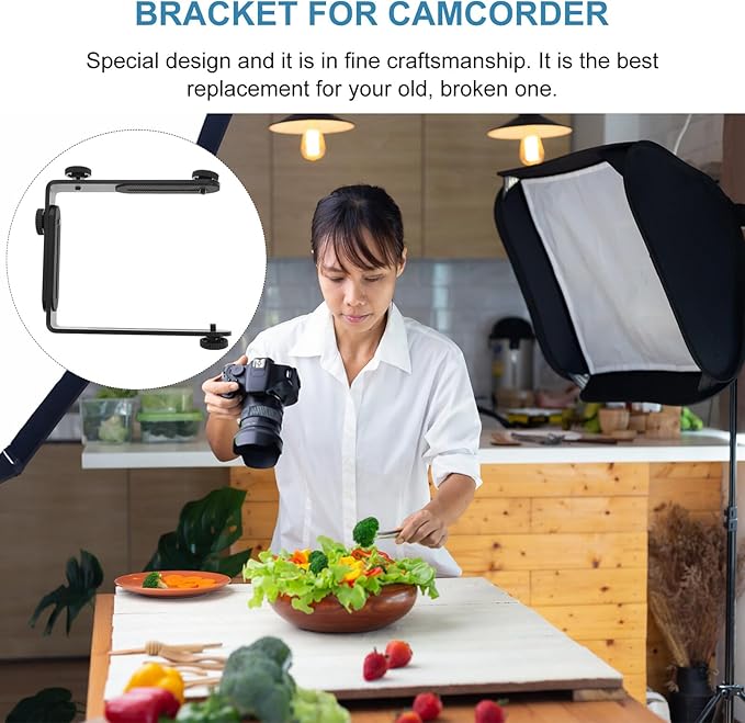 NOLITOY Shape Flash Light Bracket Matte Metal Holder for DSLR Camcorder Speedlight with Screw and Nuts Stable and Non-Slip Camera Mount for Photography Lighting Equipment