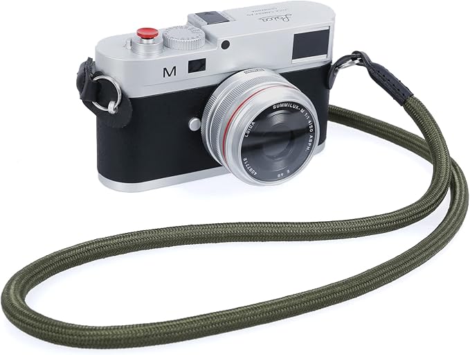 Camera Shoulder Strap Climbing Rope Camera Neck Strap for Mirrorless and DSLR Cameras, with Lens Cap Keeper (Green)