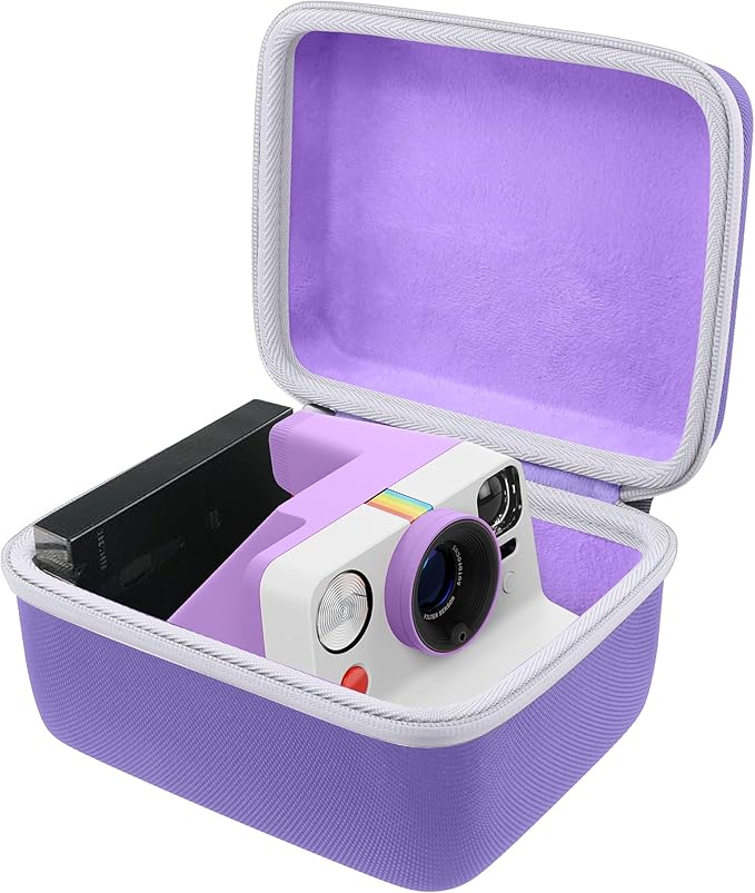 khanka Hard Carrying Case for Polaroid Now 3rd Gen I-Type,Now+ 3rd,Now 2nd,Now+ 2nd Gen,Flip,Originals Now I-Type,Originals Now+,I-2,OneStep+,OneStep 2 Instant Film Camera(Purple Case)