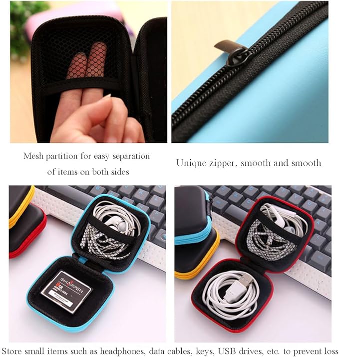 3 pieces flight travel cord organizer electronic travel case portable charger case suitable for headphones charging cable USB