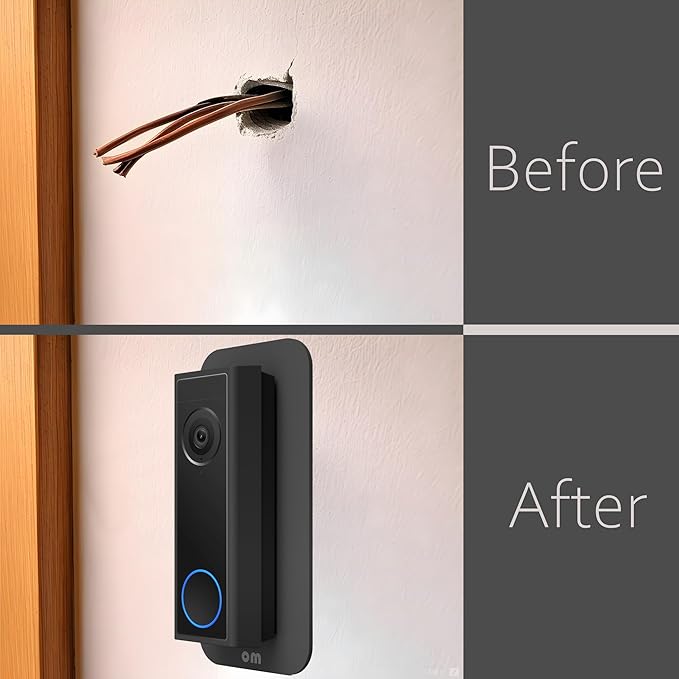 Non-Adhesive Wall Plate Mount Compatible with Eufy Doorbells Mount Back-Plate Covers Holes Dents Scratches Secure Snug Installation Made in UK