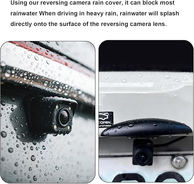 2pcs Backup Rear Camera Protective Cover, Car Rear View Camera Rain Shield Stickers Anti-Rain Protector Car Exterior Accessories for Blocking Rainwater and Clearer Reversing View (Black)