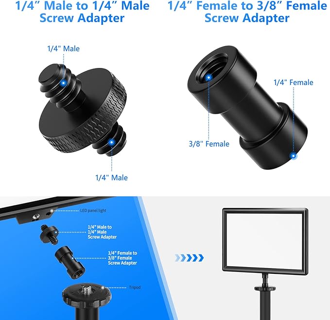 NEEWER Camera Screw Adapter, 22 Pieces 1/4” to 1/4” and 1/4” to 3/8” Tripod Mount Screw Adapter Converter Set for Camera Mount, Monopod, Ball Head, Flash Light Stand, Tripod — ST29