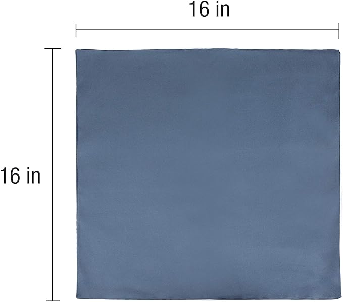 CleanAide Lint-Free & Scratch-Free Reusable Suede Microfiber Cloths, for Cleaning & Polishing Glasses, Screens, Electronics, Mirrors, & Windows, Home & Professional Use, 16 x 16 Inches, 12-Pack, Blue