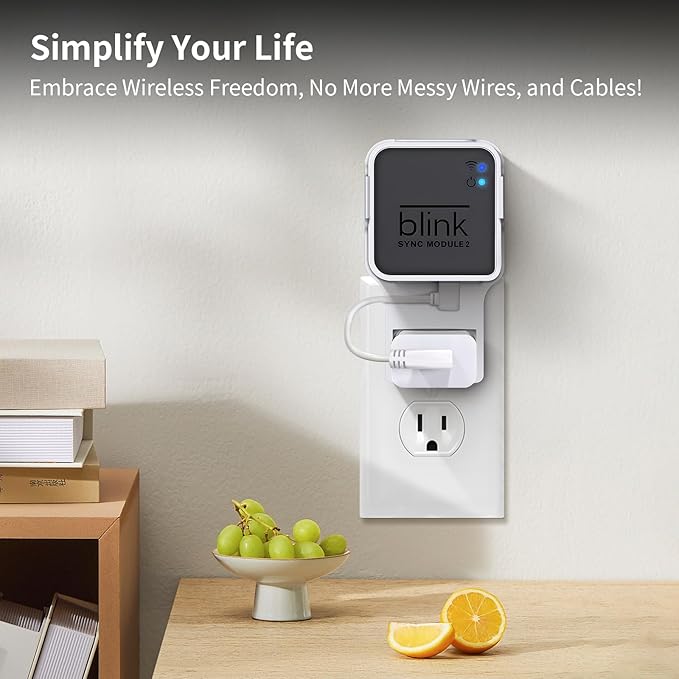 256GB Blink USB Flash Drive & Wall Mount for Blink Sync Module 2 with Short Cable - Save Space - No Messy Wires - Easy Move Mount Bracket Holder for Blink Outdoor Indoor Security Camera (1 Pack)