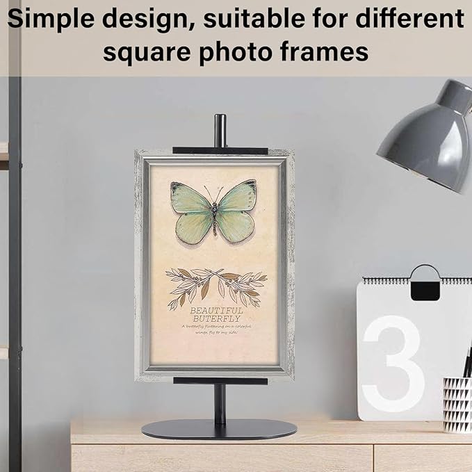 Easel Stand for Pictures, Adjustable Tabletop Easel for Picture Frame up to 17.5" H, Black Metal Easels Display Stands, Height Adjustable Table Art Painting Holder Easels, Suitable for Home Events