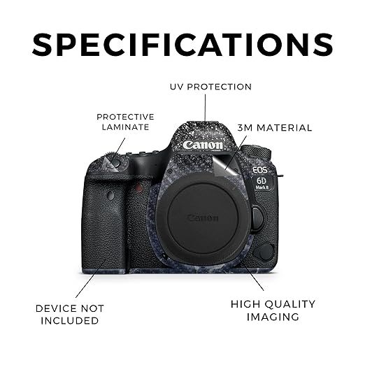 Carbon Fiber Camera Skin Compatible with Canon EOS 6D Mark II Camera (2017) - Dark Shimmer Marble - Premium 3M Vinyl Protective Wrap Decal Cover - Easy to Apply | Crafted in The USA by MightySkins