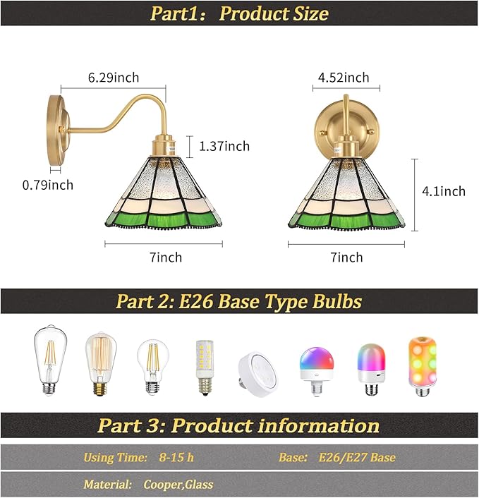 Vintage Battery Operated Wall Sconce Set of 2 with Remote, RGB LED Wall Lamp 12 Colors Dimmable, Brass Lights Fixture for Bedroom Living Room Hallway Green Multilayer Petal