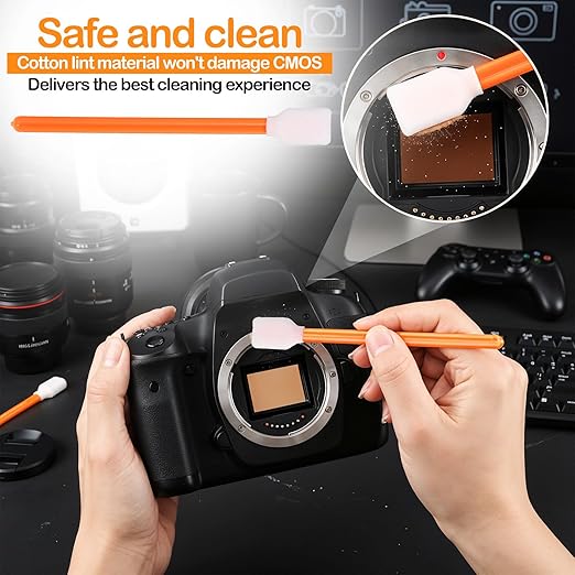 500 Pack Cleaning Swabs 5.1 Inch, Rectangular Foam Tips Sponge Sticks Sturdy Foam Cleaning Swabs for Printer, Electronics, Camera, Optical Lens, Sewing Machine(Orange)