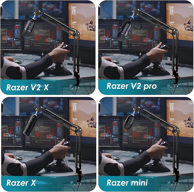 Adjustable Mic Boom Arm for Razer Seiren – Compatible with Seiren X, Mini, V2 X & V2 Pro | Streaming & Podcast Stand