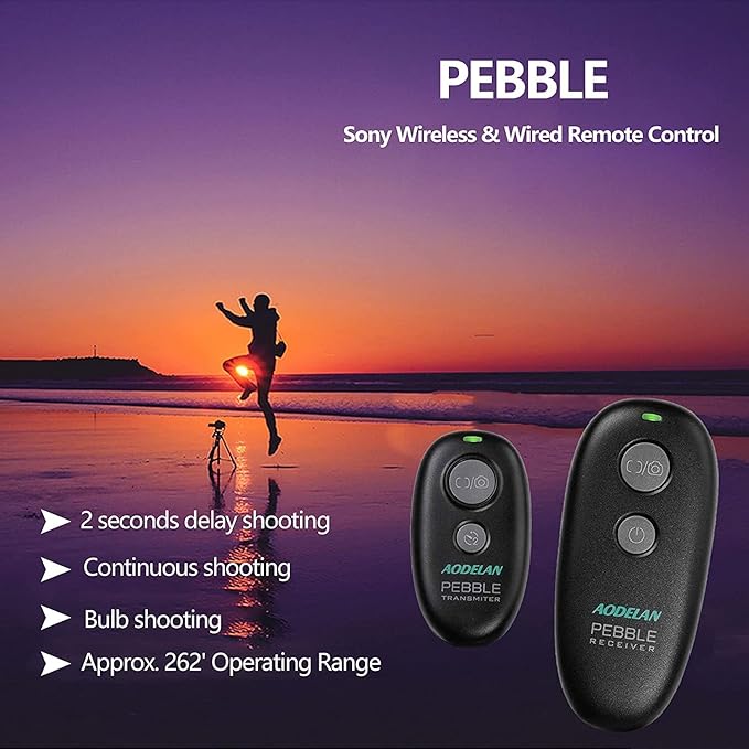 AODELAN Camera Wireless Shutter Release Remote Control for Sony Alpha a7 A7R A7RIII A77II A6000 A3000 A6300 A500 A200 A5100 A9 A560 A700 A850 HX300 RX100 V(A) RX100 VI, Replace RM-L1AM and RM-SPR1