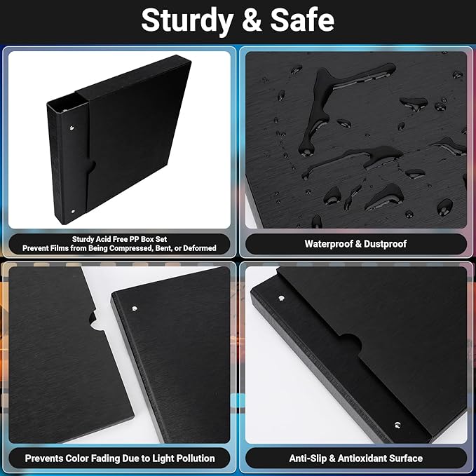 ENPOINT Acid Free Film Negative Binder, 3 Ring Binder with 30 Pack 35mm Negative Sleeves and 30 Pack 120 Film Sleeves