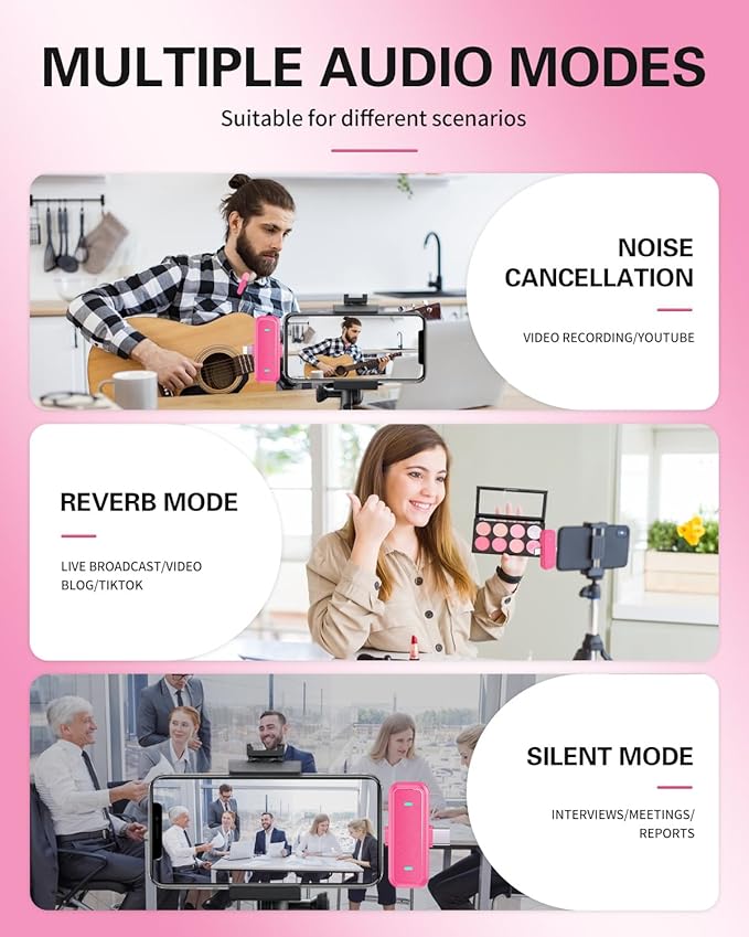 Wireless Mini Lavalier Lapel Microphone for iPhone iPad & Android Phone, 2 in 1 Lapel Mic for Video Recording- Clip on Dual Mics with Noise Reduction for Video Tiktok YouTube Podcast Vlogging(2 Pack)