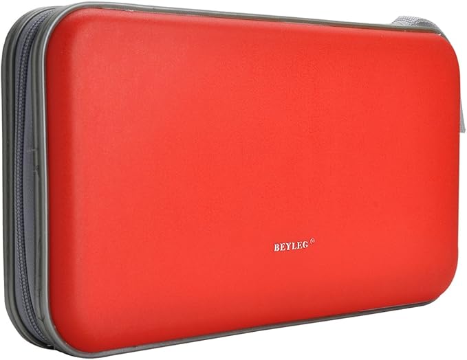 72 Capacity Heavy Duty CD DVD Blu-ray Media Case Storage Holder Organizer Wallet (Red)