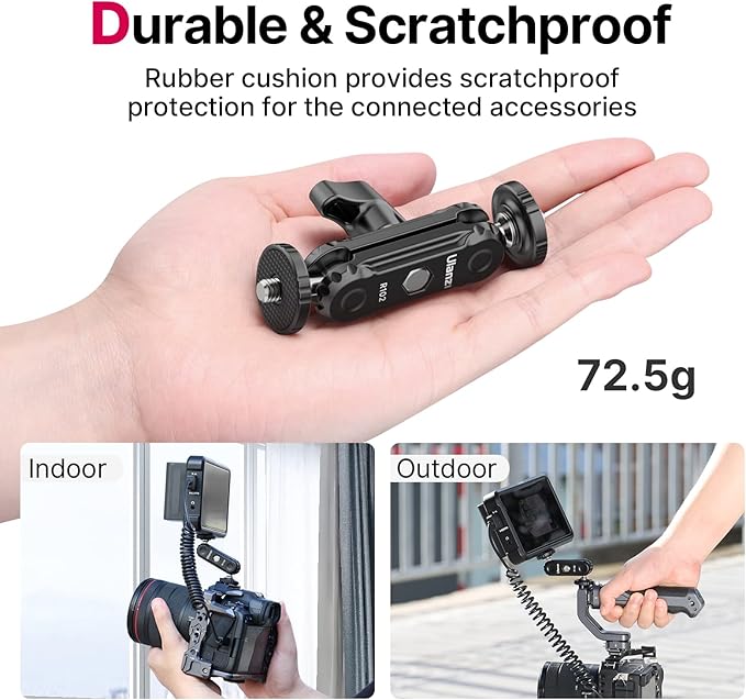 ULANZI Magic Arm with Double Ballhead 1/4" Screw, Compatible with Universal Monitor Mount for Camera, Video Shooting Photography Accessories Microphone Fill Light Bracket