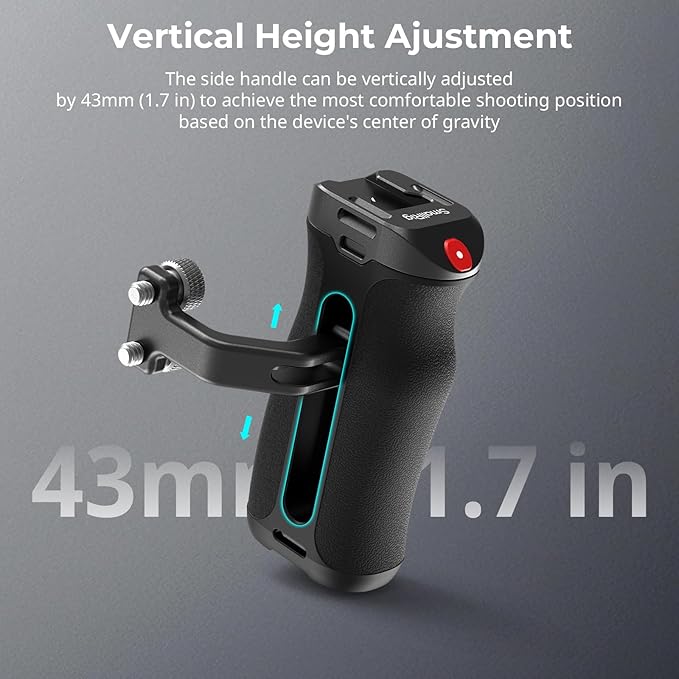 SMALLRIG Threaded Side Handle with Record Start/Stop Remote Trigger, 3 Control Cable, Compatible with Sony A7 III/ FX3/ A6600, for Canon R5II/ R5C, for FUJIFILM X-H2S/ X-T5, for Panasonic S5 II/ GH5
