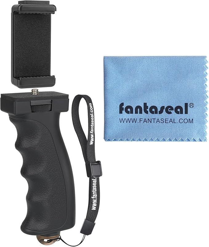 Universal Ergonomic Anti-Fall Mobile Phone Smartphone Handle Stabilizer Mount Rig Portable Selfie Stick Tripod Handheld Vlogging Monopod for 60-85mm Wide iPhone Samsung Android