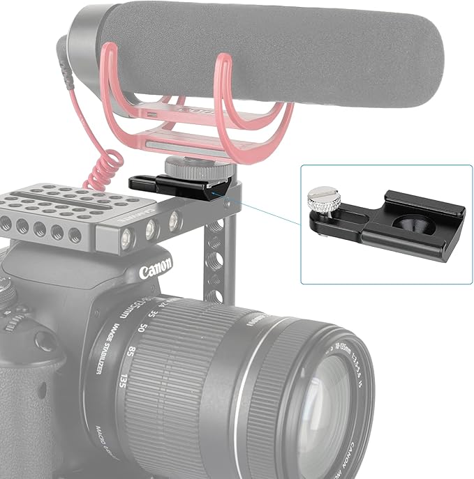 CAMVATE Universal Cold Shoe Mount with 1/4"-20 Mounting Groove & Stud Screw for DSLR Camera Cage Kit Shoe Accessories - 2939