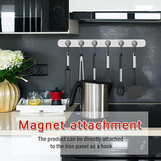FINDMAG Magnetic Hooks, 30lbs+ Magnet Hook 2026 Cruise Ship Essentials, Strong Refrigerator Hook for Hanging, Heavy Duty Magnetic Hooks for Cruise Cabins Locker Kitchen Classroom Grill 6 Pack (Black)