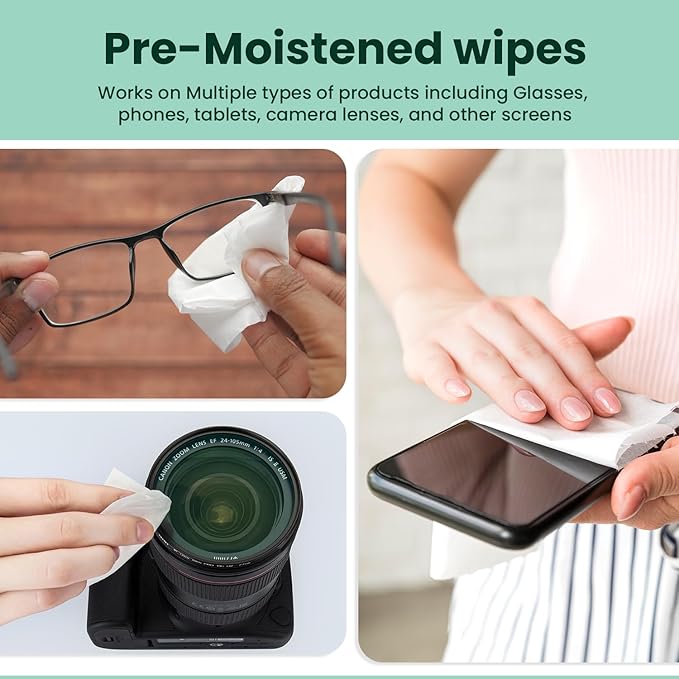 WipeWell Pre Moistened Lens Wipes for Eyeglasses – Eyeglass Cleaning Wipes, Eye Glass Cleaner Wipe, Eye Glass Wipes Lens Cleaning, Lens Cleaner Wipes, Individual Packets (400 Count)
