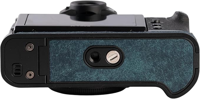 Handmade Genuine Leather Camera Half Case for FUJIFILM X-T30III /FUJIFILM X-T30III Camera Case/FUJIFILM X-T30III Case - Top Layer Cowhide Body + Metal Base Plate (Matte-Blue)