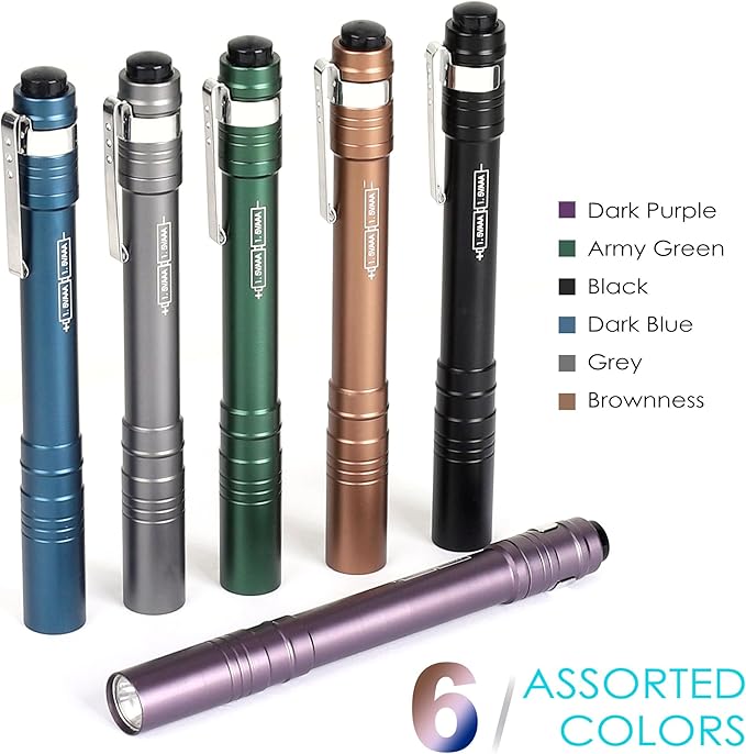 FASTPRO 24-Pack Pen Light, Aluminum LED Penlights with Batteries Included & Pre-Installed, Pocket Pen Flashlight for Inspections, Repairs, Camping and Emergencies