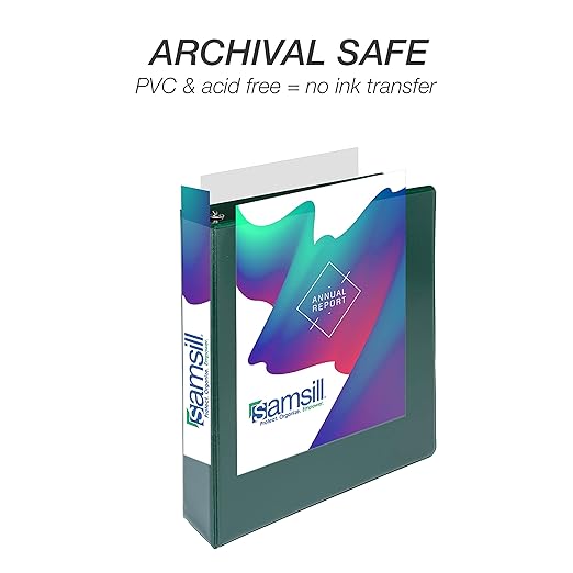 Samsill Durable 1.5 inch 3 Ring Binder, Made in USA, D Ring Binder, FSC 100% Recycled Chipboard, Green, 4 Pack