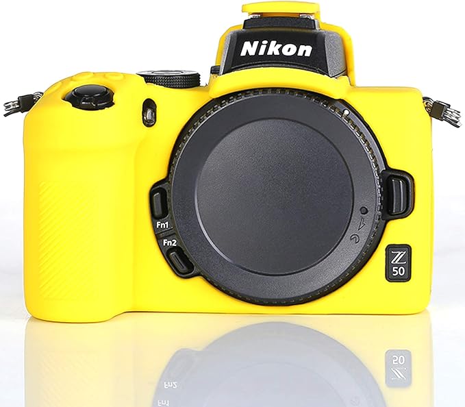Professional Secure Silicone Camera Case Cover Housing Body Skin for Nikon Z50 Z 50 Mirrorless Digital Camera (Yellow)