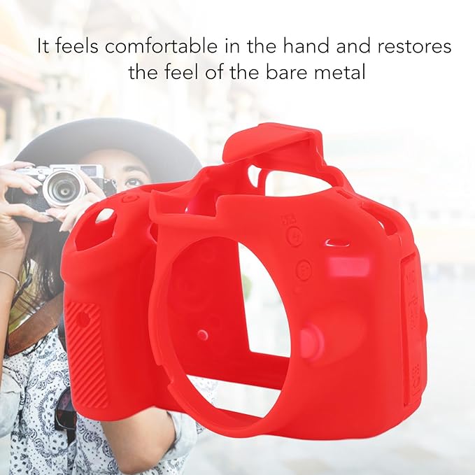 Goshyda Silicone Camera Case for Nikon D3100, Shock Proof Rubber Protective Body Skin Cover Bag for Nikon D3100 (Red)