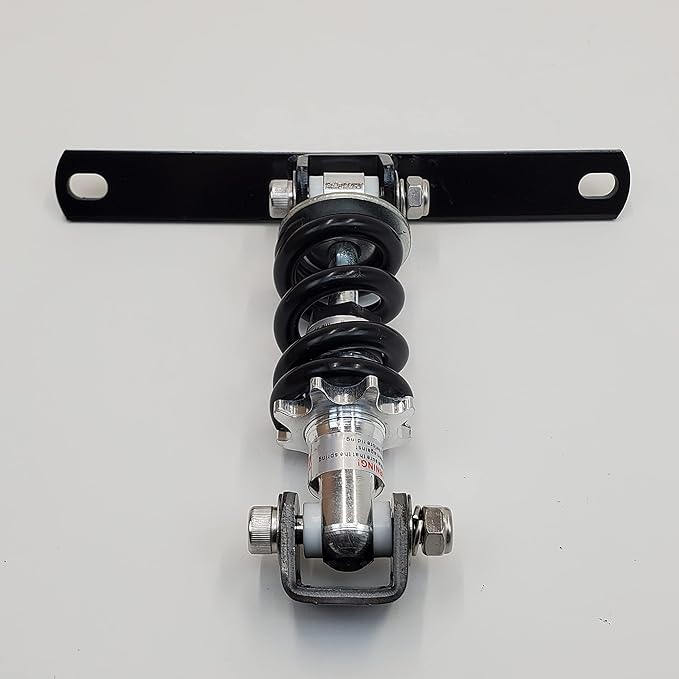 Motorcycle Solo Seat Single Shock Mounting Bracket WITH A 5" Mini Shock/Spring – For Custom Motorcycles - Fits aftermarket Solo Seats - Comes w/Weld on Shock mount for Frame - Harley Chopper Bobber