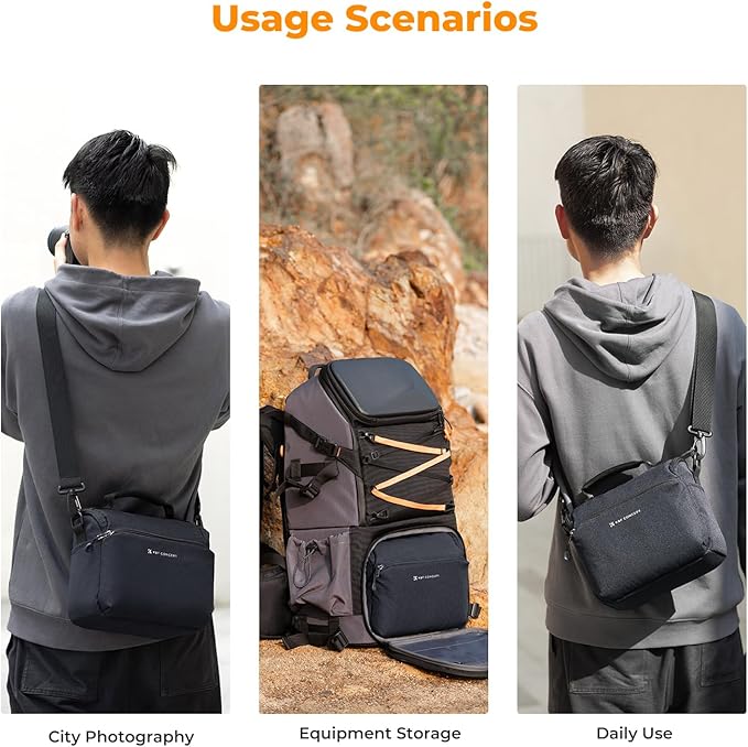 K&F CONCEPT Camera Sling Bag Small Crossbody Camera Case DSLR/SLR/Cute Compact Shoulder Photography Bags for Photographers