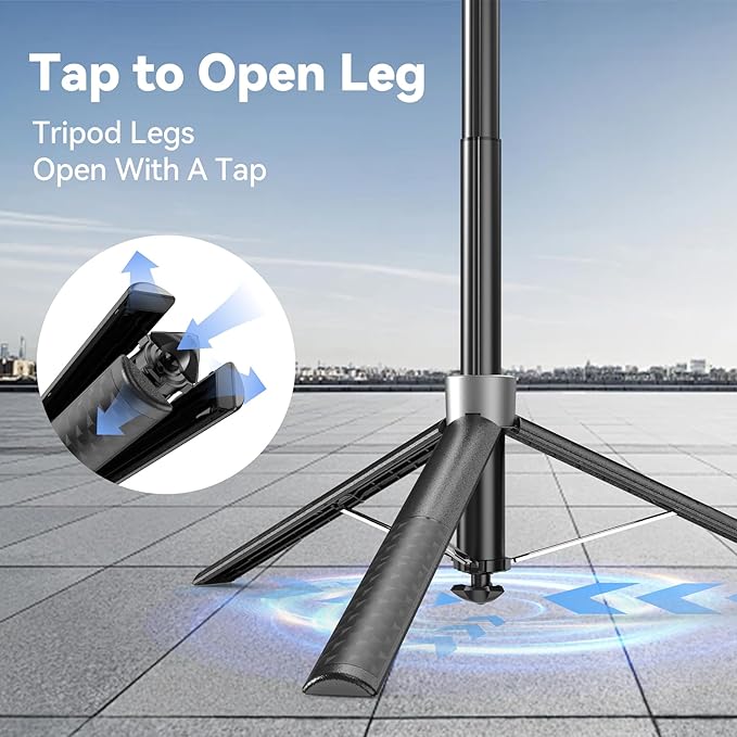 Magnetic Auto Face Tracking Tripod, 70.9” Magsafe Phone Tripod with 360°Rotation 5-Gesture Control, Wireless Remote, Magnetic Mount, Ideal for Vlogging, Live Streaming, Travel and Content Creation