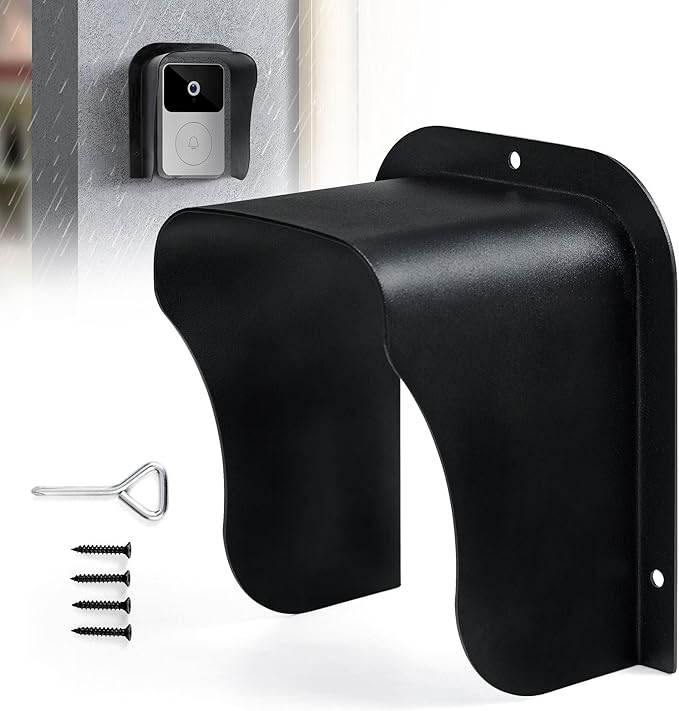 Ring Doorbell Cover Weatherproof, Large Metal Ring Doorbell Protector, Access Control Rain Cover, Outdoor Keypad Cover Protector, Ring Video Doorbell Waterproof Cover, Camera Doorbell Cover Black