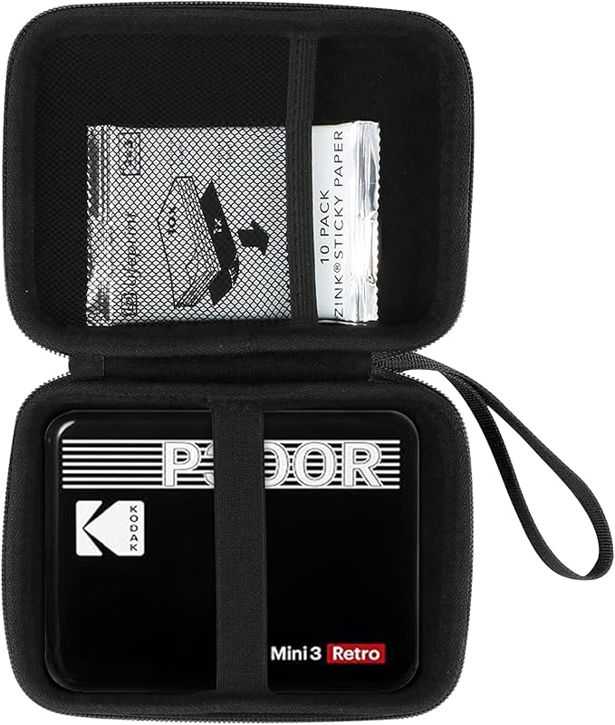 Aenllosi Hard Carrying Case for Kodak Mini Shot 3 Retro/Square Printer, Film Cartridge Holder (Case Only, Black & Yellow)