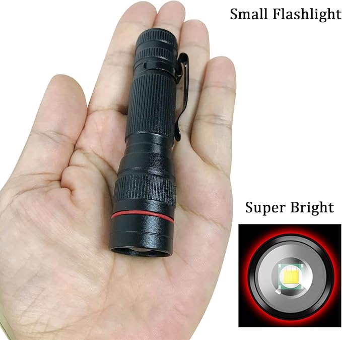 Flashlight Rechargeable 2 Pack, High Lumens LED flahlight, Super Bright Small Flash Light, Mini Pocket Torch, Zoomable Portable Keychain Flashlights for Camping, Emergencies, Travel, Home