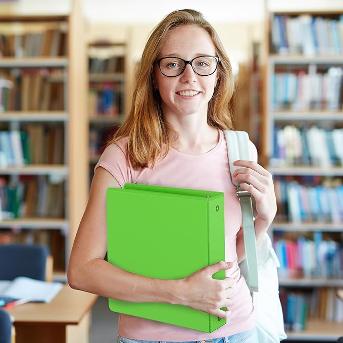 ViVin 2 Inch Round Ring View Binder for Durability, Standard 3 Ring Binder for 450 Sheets of US Letter Size Paper, PVC-Free, 6-Pack (Ivy Green)