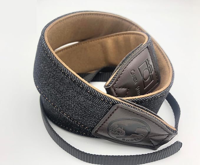 Black Camera Strap, 1.5" Wide Soft Pure Cotton Woven Camera Strap, Adjustable Vintage Neck & Shoulder Strap for All DSLR