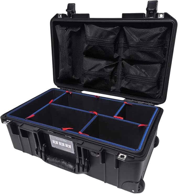 LAFENLIN UPGRADE DIY Divider System for Pelican 1535 Case, Customizable Organizer with U-Clips & Red Pull Tabs, Secure Foam Inserts for Tools, Camera, Medical, Tactical Gear (Case NOT Included)