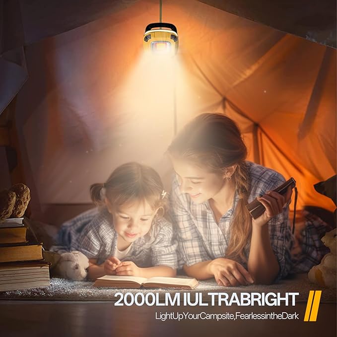 Magnetic Work Light, 10,000 mAh Rechargeable LED Portable Lamp, 2,000 Lumen Floodlight, 9 Light Modes with 1/4" Threaded Port for Machinist Auto Underhood Outdoor Camping