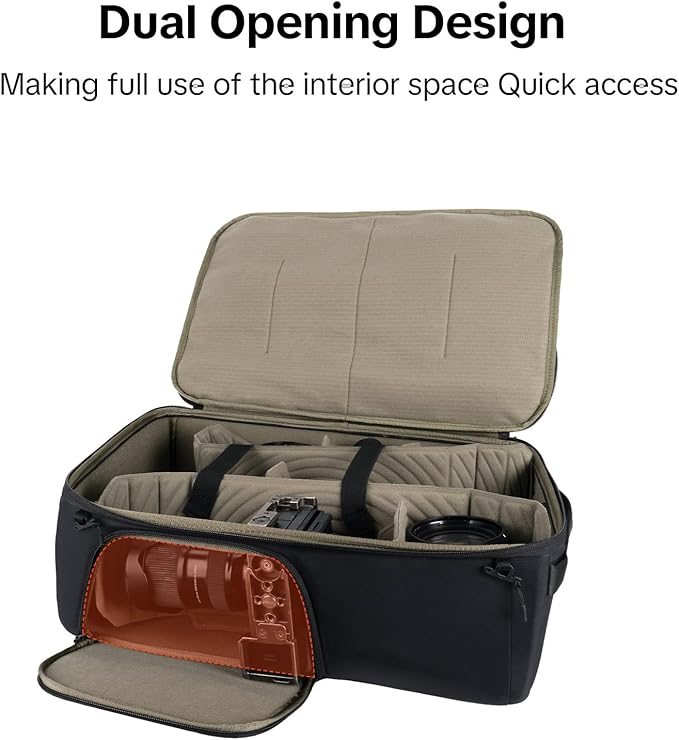 PGYTECH Large Camera Insert Bag, Waterproof Lens Pouch for Photographers and Traveler, Lightweight DSLR/SLR Lens Carring Case with Thicken Partition for Canon/Nikon/Sony/Mirrorless Cameras