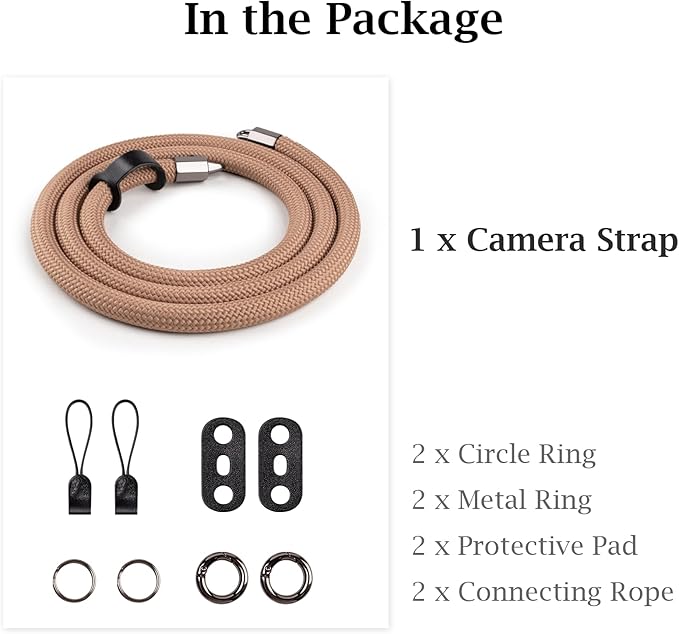 VOVMOEYA Camera Strap Rope,Camera Neck Strap Shoulder Strap for Fujifilm X100VI X100V XS20 XT5 for A6000 A6100 A6400 A6700 A7IV for Canon EOS R6 R10 for Nikon Zf Z5 Z30 - Khaki
