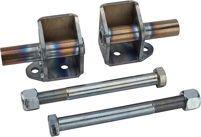 Speedway Motors Universal Steel Upper and Lower Rear Shock Mounts Kit Adjustable Coilover & Standard Shock Mount Brackets for Rear Suspension, Weld-On Steel Plates