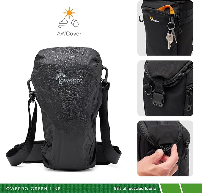 Lowepro ProTactic TLZ 70 Slim AW III Toploader Camera Bag, Camera Case for DSLR, Mirrorless, Vol. 4L Dim: 12.2x4.13x5.5in for Cameras w/Lens attached,Modular Shoulder Bag,for Photographer/Videographer