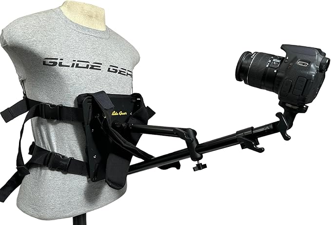 Glide Gear SNC 100 Snorricam Rig – for DSLR, Smartphone – Chest Mount, 3ft Arm, 3.3lb Payload, Lightweight Aluminum Harness