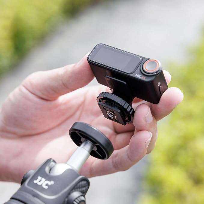 JJC Cold Shoe Mount Adapter for DJI Mic 2 with 1/4"-20, Durable ABS Cold Shoe Adapter for DJI Mic2 Only, Hot Shoe Accessories for DSLR Camera Vlogging Video Recording
